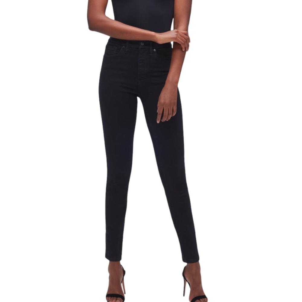 NWT Good American x Calik Denim Always Fits Good Legs Skinny Jeans Black size 6 - Picture 2 of 13
